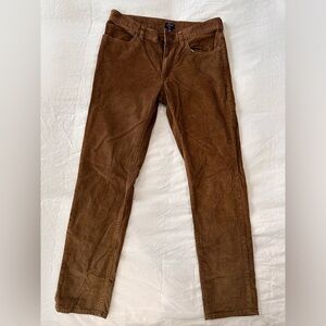 J.Crew- Brown Corduroy Mid-Rise Skinny Cotton Pants